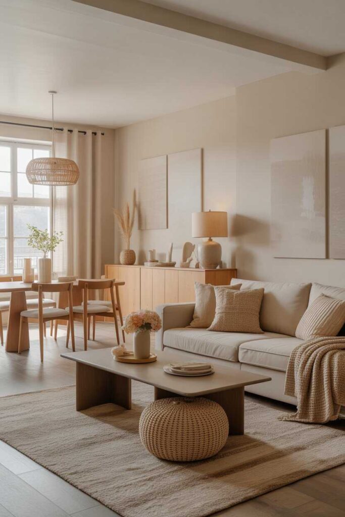 25+ Modern & Functional Open Layout Living Room Dining Room Ideas for a Stylish, Connected Home 8 Add Cozy Textures That Pull the Space Together