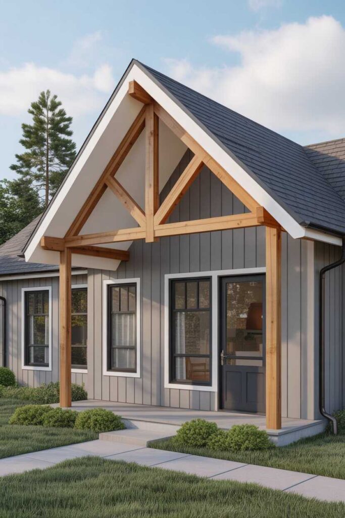 24 Modern Ranch Style Homes Exterior Ideas for Stunning Curb Appeal (Budget-Friendly Inspiration You’ll Love) 8 Adding Gable Accents for Character and Height