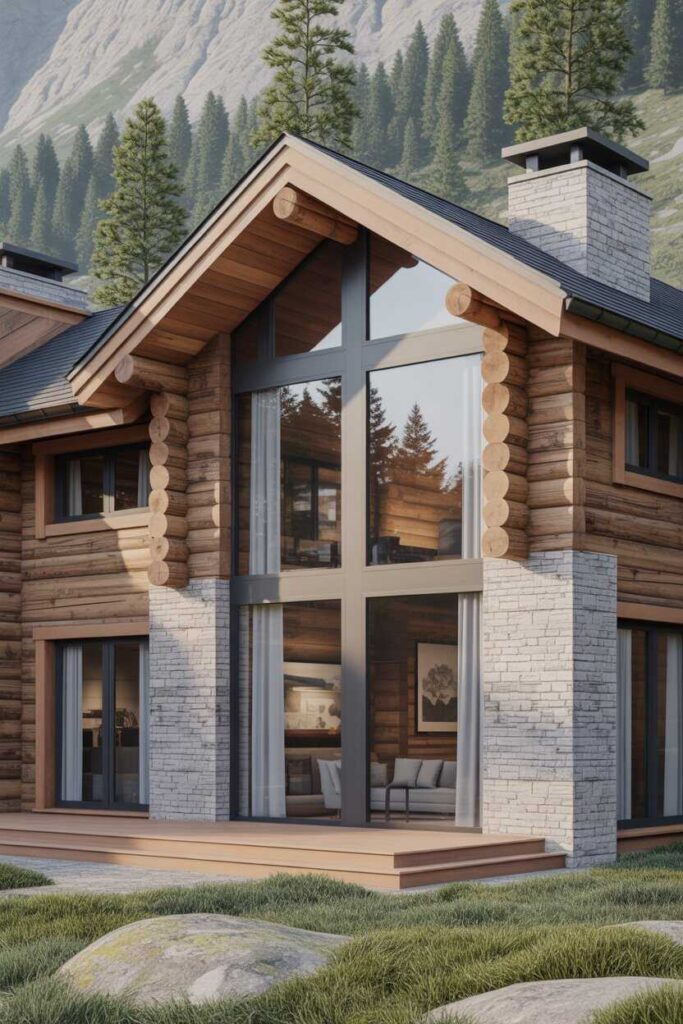 Rustic Mountain Home Exterior Ideas That Feel Cozy, Timeless, and Surprisingly Budget Friendly 4 Blending Rustic and Modern for a Fresh Exterior Look