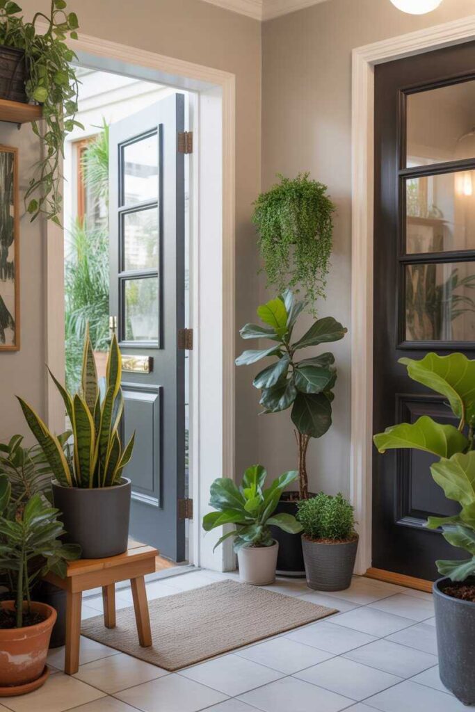 20+ Unique iHouse Entrance Ideas for a Modern, Welcoming, and Aesthetic Home Entryway 7 Bringing Greenery Indoors Plants that Enhance Your Home Entrance