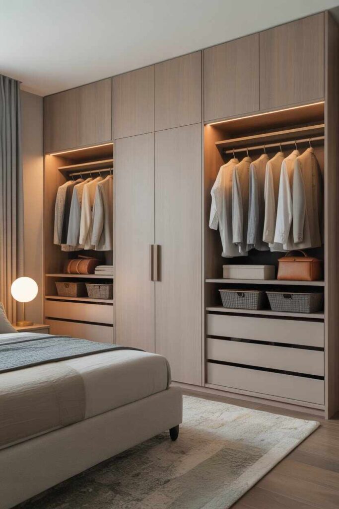 Built In Closet Wall Bedroom Ideas That Look Stylish, Smart, and Totally Pinterest-Worthy 6 Budget-Friendly Built In Closet Wall Bedroom Ideas