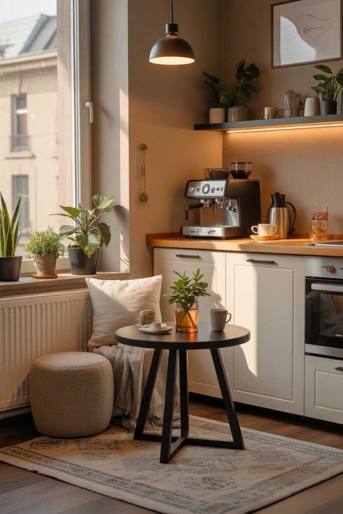 40+ Modern & Budget-Friendly Apartment Kitchen Aesthetic Ideas for a Stylish, Pinterest-Worthy Space 8 Build a Cozy Coffee Corner for Everyday Enjoyment