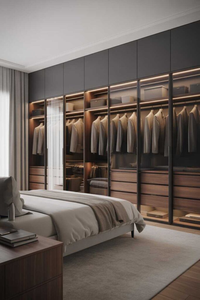 Built In Closet Wall Bedroom Ideas That Look Stylish, Smart, and Totally Pinterest-Worthy 9 Built In Closet Wall Bedroom Ideas for Master Bedrooms