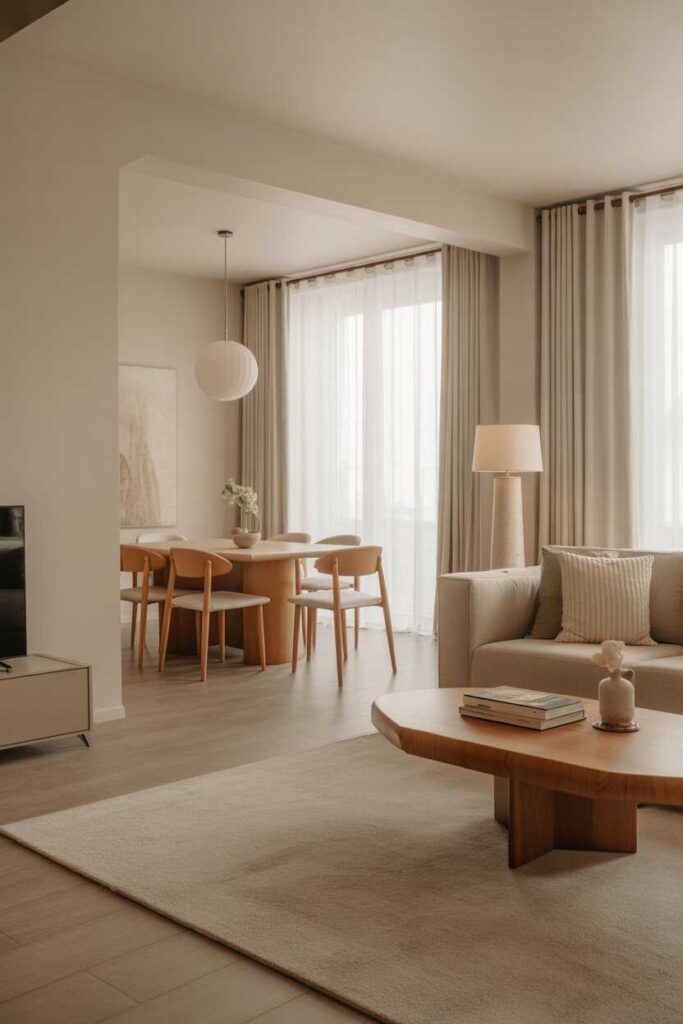 25+ Modern & Functional Open Layout Living Room Dining Room Ideas for a Stylish, Connected Home 4 Choose Furniture That Balances Both Rooms