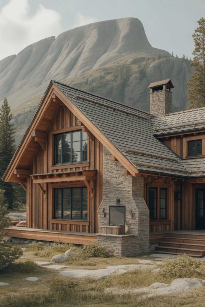 Rustic Mountain Home Exterior Ideas That Feel Cozy, Timeless, and Surprisingly Budget Friendly 3 Choosing the Right Color Palette for a Mountain Setting