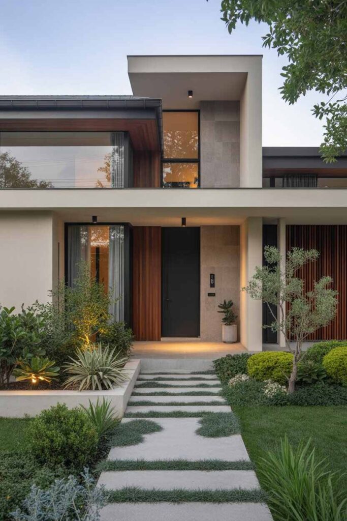 Entrada de Casas Modernas Ideas Únicas y Tendencias Inspiradoras Para Transformar la Primera Impresión de tu Hogar 7 Cómo Integrar Jardines Modernos en la Entrada