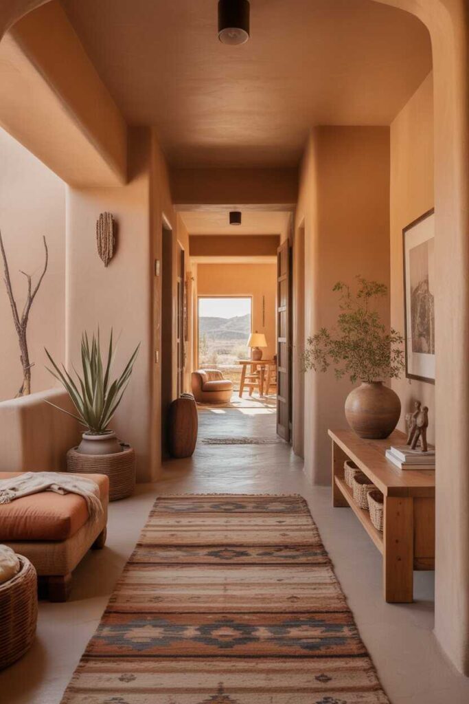 Warm Southwestern Desert Hallway Homes Unique, Modern & Budget-Friendly Design Ideas for Inviting Spaces 11 Connecting the Hallway to the Rest of the Home