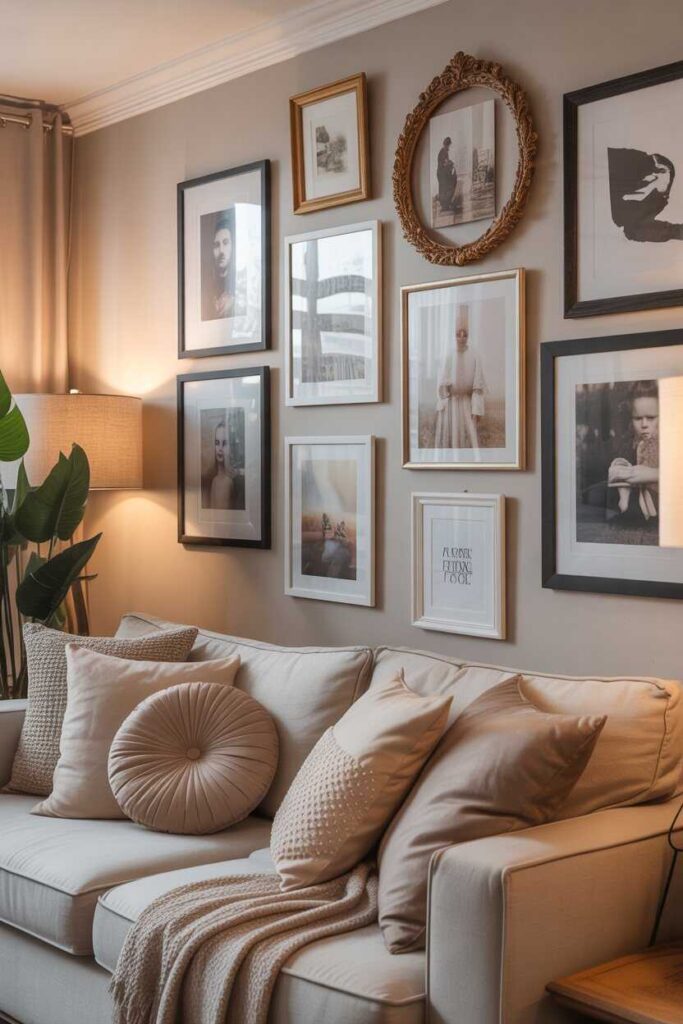 25+ Small Studio Apartment Ideas for a Cozy, Modern & Budget-Friendly Space You’ll Love 4 Create a Pinterest-Worthy Gallery Wall