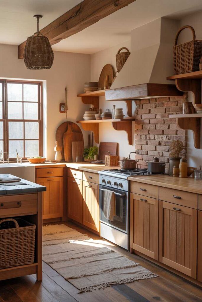 Rustic Kitchen Ideas & Inspiration Budget-Friendly, Modern Ways to Create a Warm and Timeless Space 11 Creating a Cozy Atmosphere Through Texture and Layers