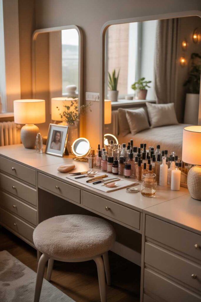 Dressing Table Ideas That Feel Stylish, Functional, and Truly Personal 15 Creating a Cozy Dressing Table Setup