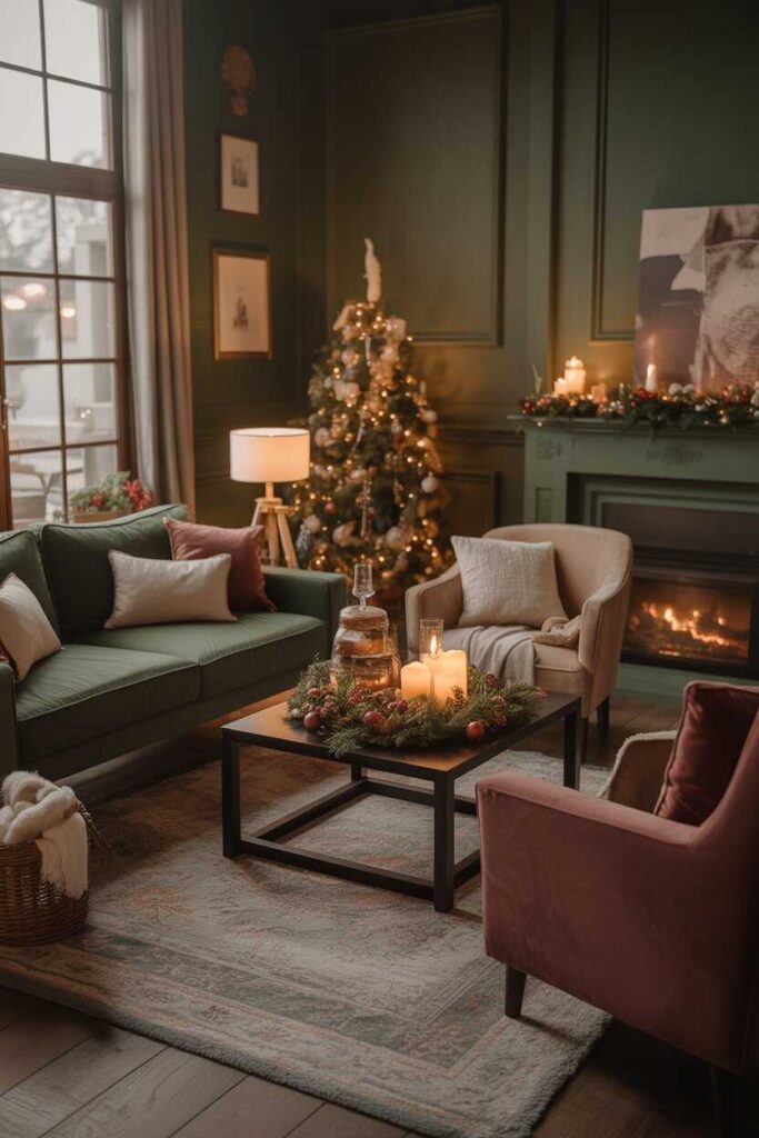 Moody Dark Cottagecore Christmas Living Room Ideas Cozy, Budget-Friendly & Enchantingly Festive Inspiration 4 Creating a Cozy Foundation with Furniture and Layout