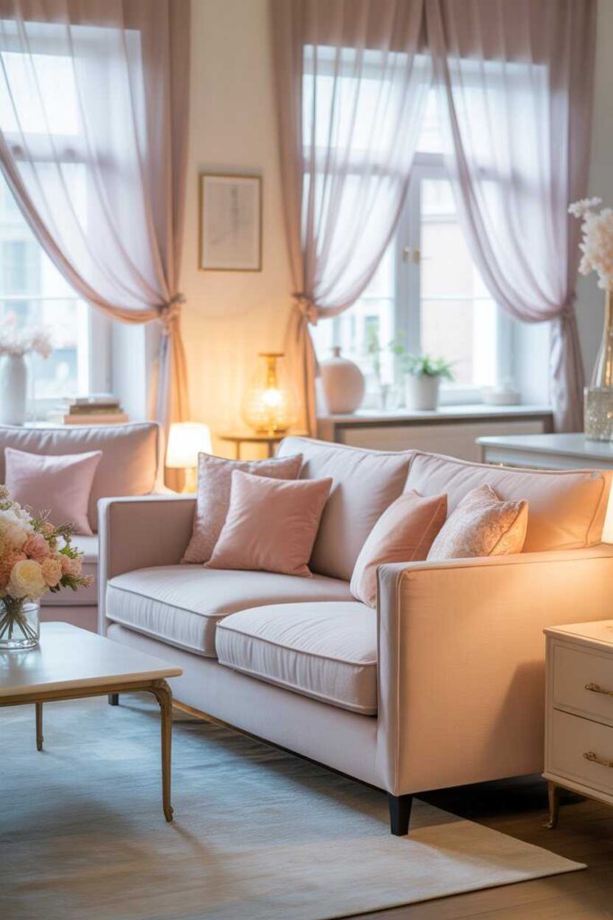 35 Modern & Budget-Friendly Ideas to Create the Ultimate Icozy Girly Apartment Aesthetic 5 Creating a Soft, Feminine Living Room That Feels Inviting
