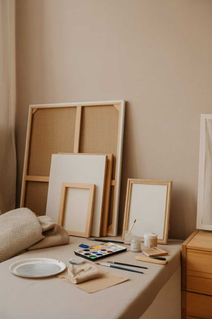 20+ Warm Earthy Living Room Ideas to Create a Cozy, Modern & Nature-Inspired Space 14 Creating Your Own Wall Art With Minimal Supplies