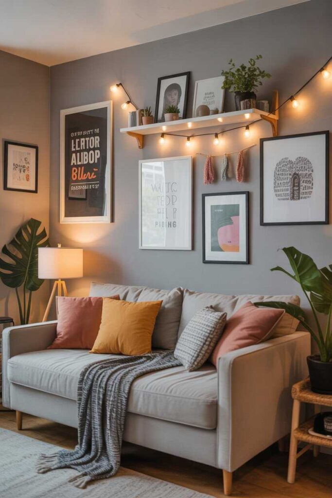 Modern & Budget-Friendly First Apartment Aesthetic Ideas to Create a Cozy, Pinterest-Worthy Space 4 Decorate with Art and Wall Elements That Reflect Your Personality
