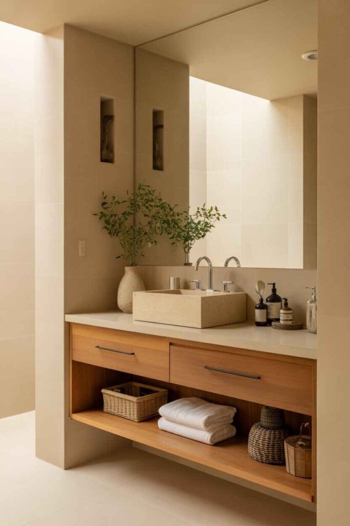Earthy Modern Bathroom Ideas Inspiring Natural Design for a Calm, Stylish & Budget-Friendly 5 Designing the Perfect Earthy Modern Vanity Area