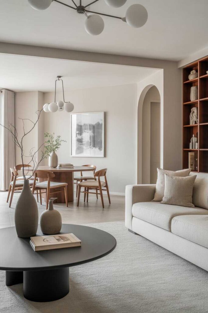 25+ Modern & Functional Open Layout Living Room Dining Room Ideas for a Stylish, Connected Home 14 Display Curated Decor Pieces That Connect Both Areas