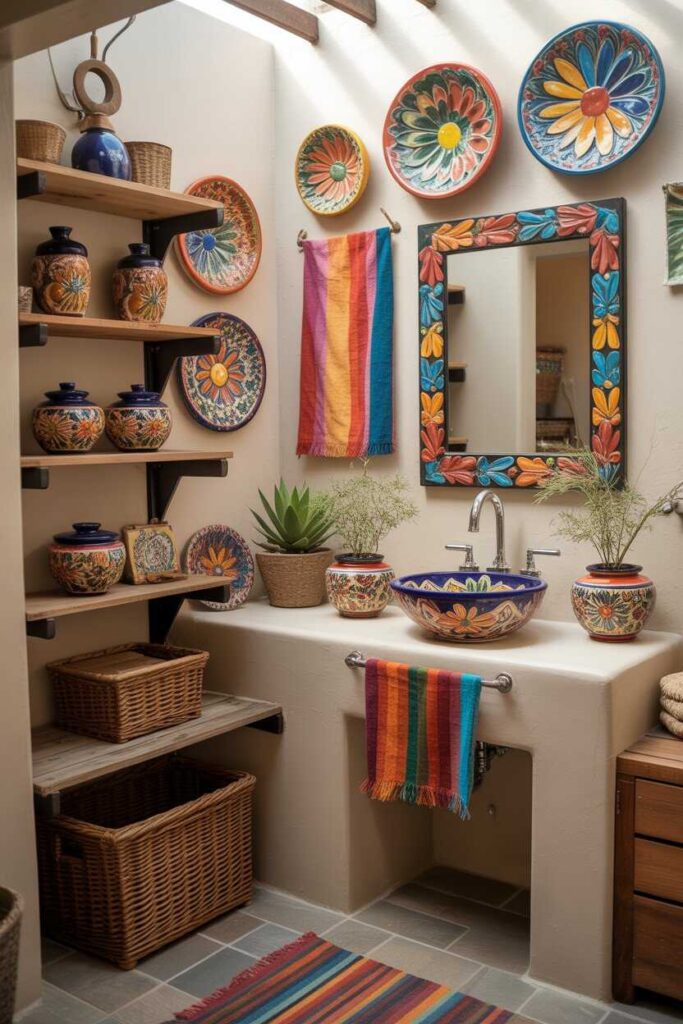 Vibrant Mexican Bathroom Ideas Bold Colors, Unique Inspiration & Budget-Friendly Style 11 DIY Home Decor Projects Inspired by Mexican Design