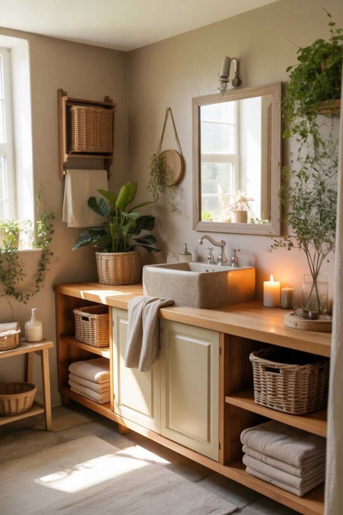 Earthy Cottage Home Decor Ideas Cozy, Budget Friendly Inspiration for a Warm & Timeless Home 6 Earthy Cottage Bathroom Styling That Feels Like a Retreat