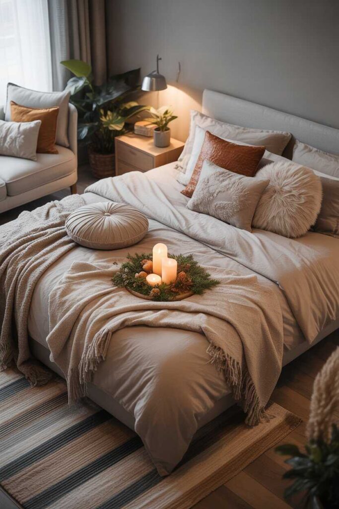 45 Modern & Budget-Friendly Ideas to Transform Your Inyc Apartment Bedroom Into a Cozy, Stylish Sanctuary 9 Enhancing Your Bedroom With Cozy Seasonal Decor