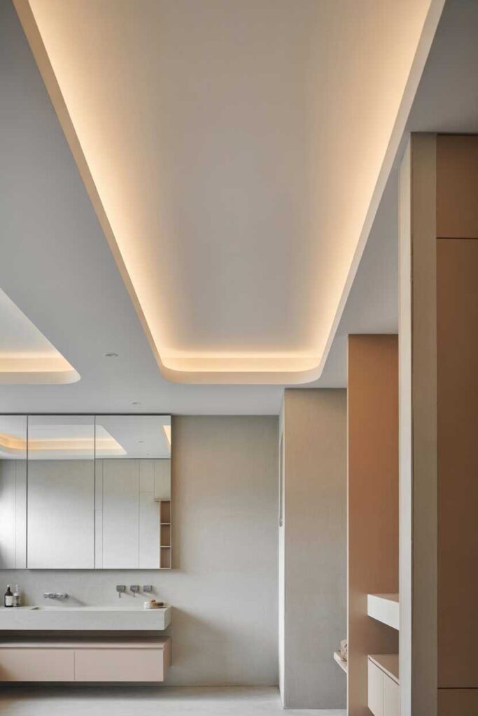 False Ceiling Design Ideas & Inspiration Modern, Budget Friendly Ways to Transform Your Home 4 False Ceiling Design for Bathrooms with a Minimalist Touch