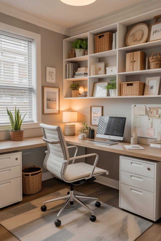 Work Cubicle Decor Ideas That Instantly Transform Your Office Space (Budget-Friendly, Modern & Inspiring) 7 Farmhouse-Inspired Work Cubicle Decor with a Soft Touch