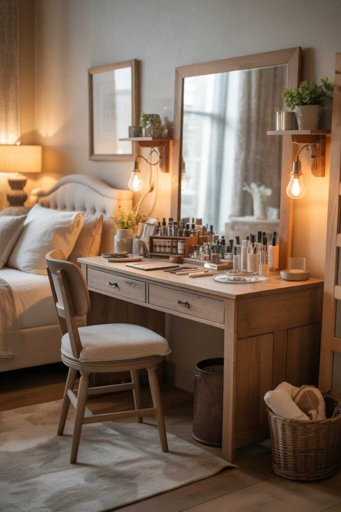 Dressing Table Ideas That Feel Stylish, Functional, and Truly Personal 6 Farmhouse Style Dressing Table Ideas with Warm Character