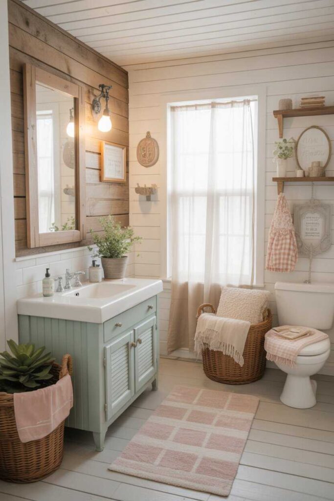 Cute Bathroom Ideas Aesthetic Budget-Friendly, Modern & Unique Inspiration for a Dreamy Space 8 Farmhouse Style Meets Cute Bathroom Aesthetic
