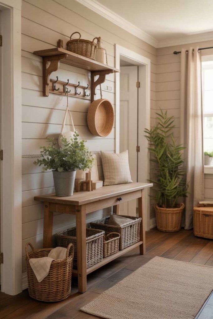 20+ Modern & Budget-Friendly Small Hallway Decor Ideas to Transform Your Entryway 3 Farmhouse Style Small Hallway Decor for a Cozy, Welcoming Look