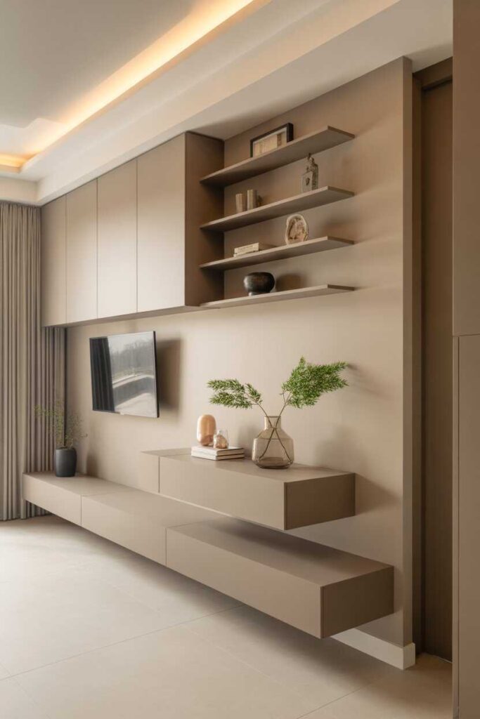 35+ Outdoor Shower Ideas to Transform Your Backyard (Modern, Budget-Friendly & Aesthetic Inspiration) 3 Floating Elements for Visual Lightness