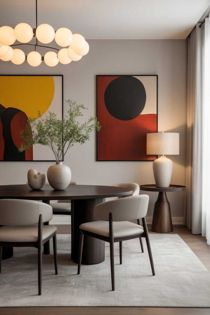 25+ Modern & Functional Open Layout Living Room Dining Room Ideas for a Stylish, Connected Home 12 Go Bold with Modern Art and Sleek Furniture