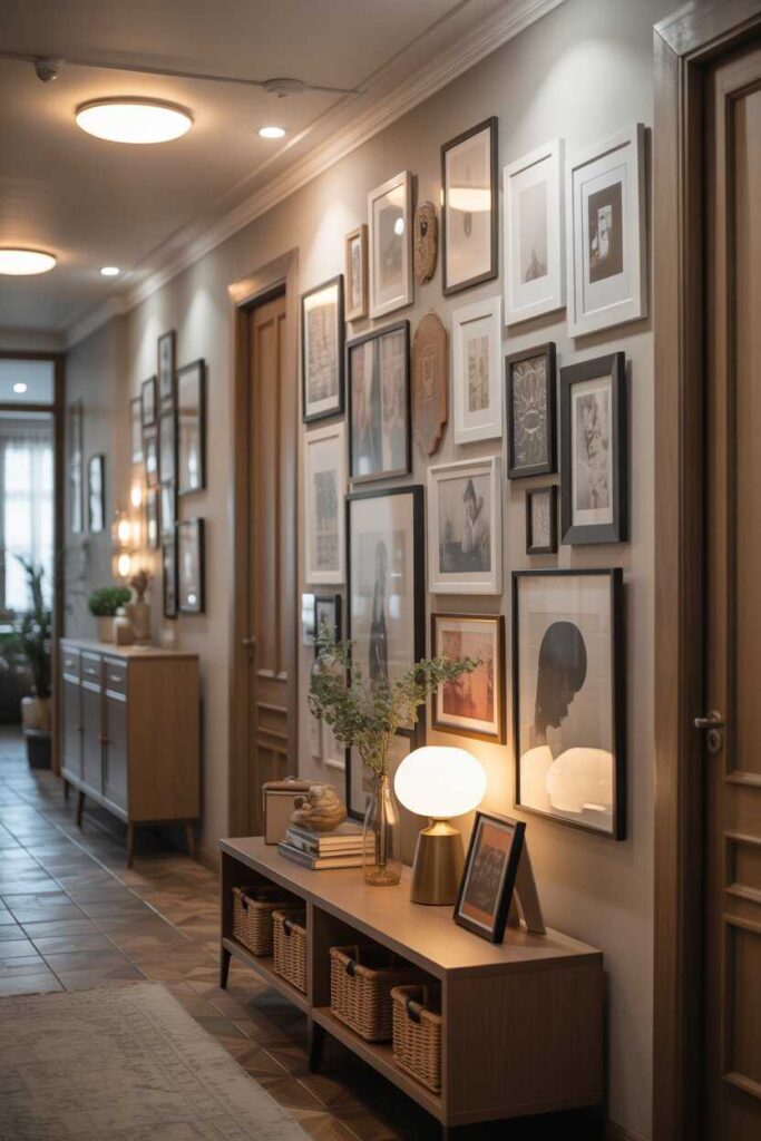 40 Unique & Modern Picture Wall Ideas to Transform Any Space Into a Cozy, Stylish Gallery 6 Hallway Picture Wall Inspiration