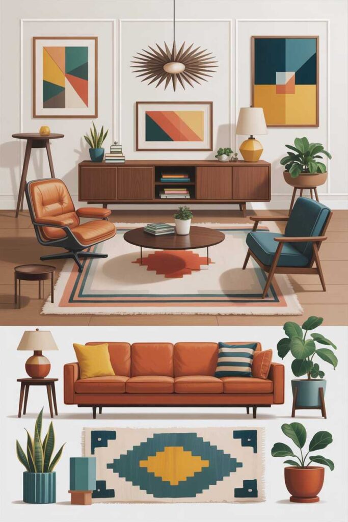 Mid Century Modern Living Room Ideas & Inspiration Budget Friendly, Modern, and Timeless Designs You’ll Love 6 How to Make Your Mid Century Modern Living Room Pinterest-Ready