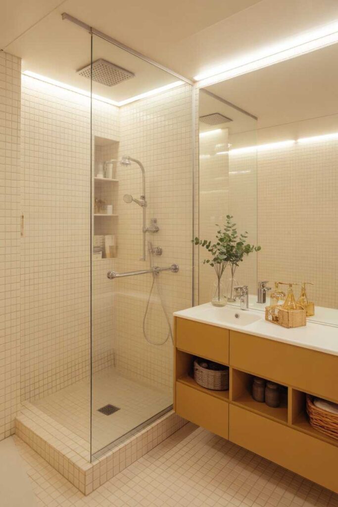 Banheiro Pequeno Ideas, Inspiration e Soluções Modernas e Budget-Friendly para Transformar Espaços Compactos 7 Iluminação O Segredo para Ampliar Visualmente o Espaço