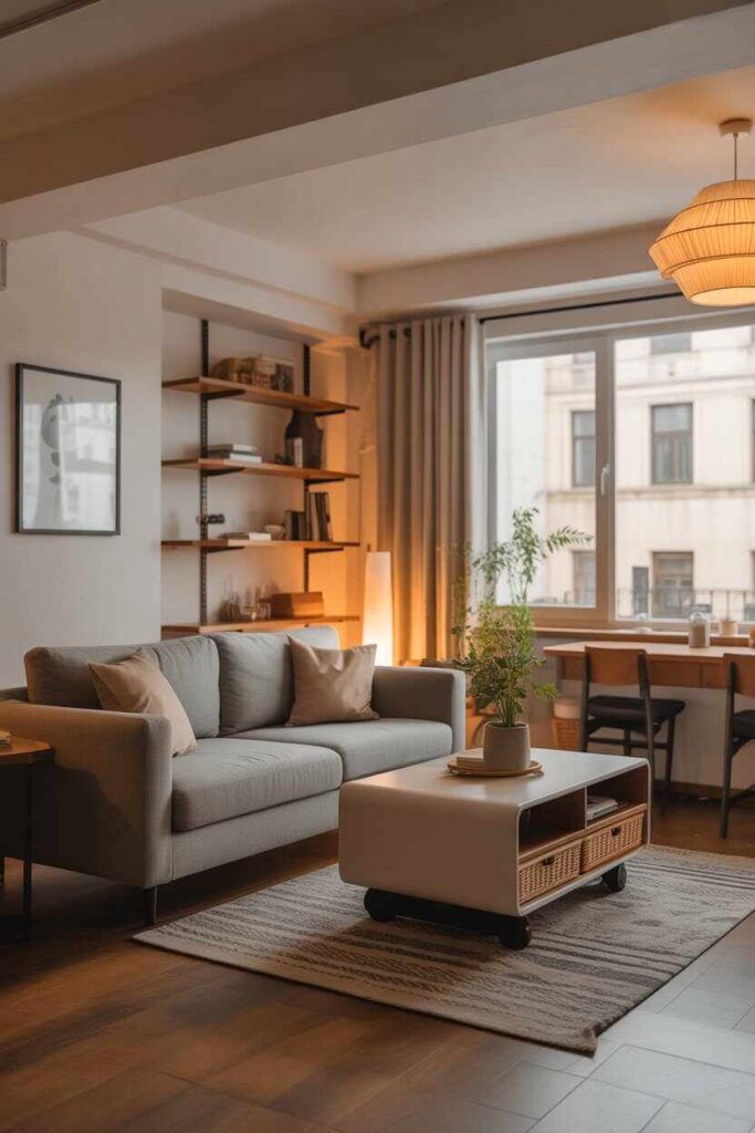 30+ Vibey Apartment Living Room Aesthetic Ideas for a Modern, Cozy, and Totally Pinterest-Worthy Space 10 Keeping Your Vibey Living Room Practical and Livable