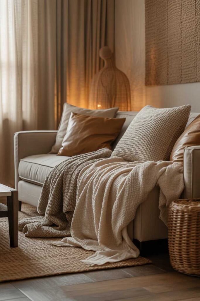 25 Cozy Apartment Aesthetic Ideas for a Modern, Budget-Friendly Home You’ll Never Want to Leave 3 Layering Textures for Depth and Warmth