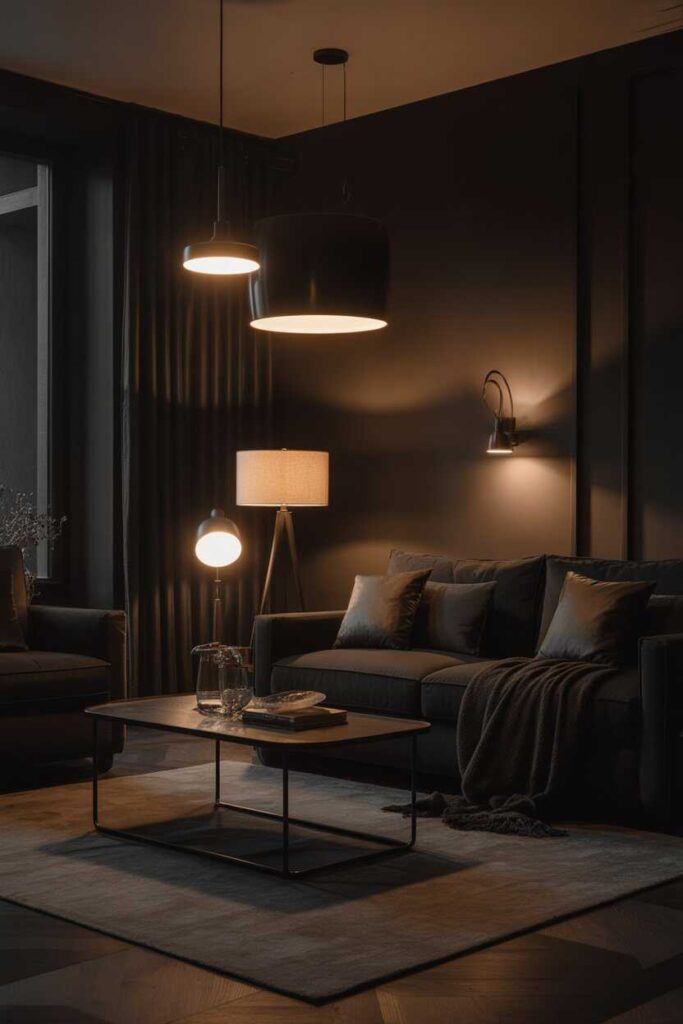 Moody Interior Designs for Dark Apartments Unique, Modern & Budget-Friendly Ideas That Feel Luxurious 4 Lighting Ideas That Make Dark Apartments Feel Intentional and Luxurious