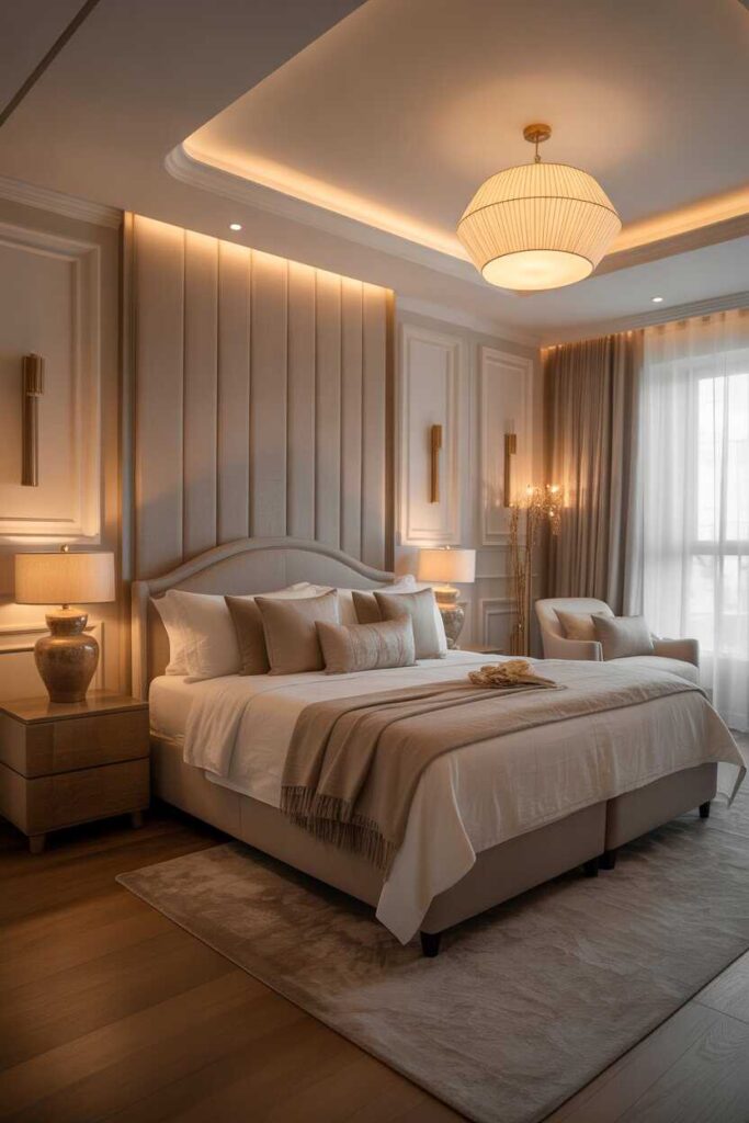 Elegant Luxury Master Bedroom Designs That Feel Timeless, Cozy, and Truly Indulgent 6 Lighting That Creates a Soft and Luxurious Ambience