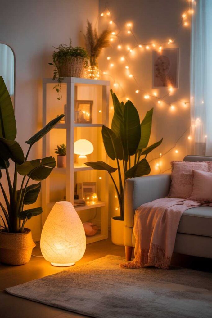 35 Modern & Budget-Friendly Ideas to Create the Ultimate Icozy Girly Apartment Aesthetic 3 Lighting That Makes Every Corner Glow