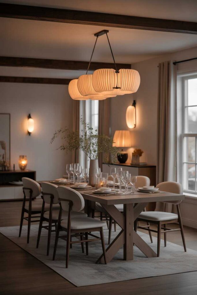 Modern Farmhouse Dining Room Ideas Budget Friendly Inspiration for a Warm Stylish and Modern Home 4 Lighting That Sets the Mood and Defines the Space