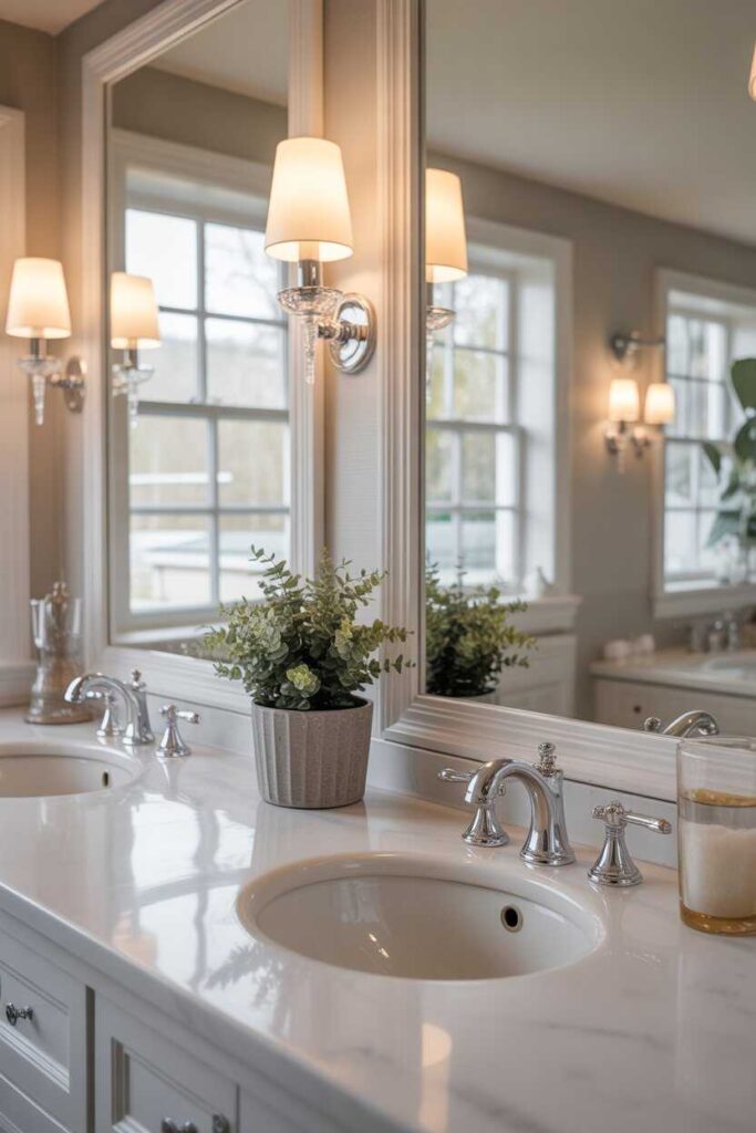 Modern Bathroom Inspiration Decor Ideas to Transform Your Space (Beautiful, Budget-Friendly & Totally Pinterest-Worth It) 5 Lighting: The Secret Behind Pinterest-Perfect Bathrooms