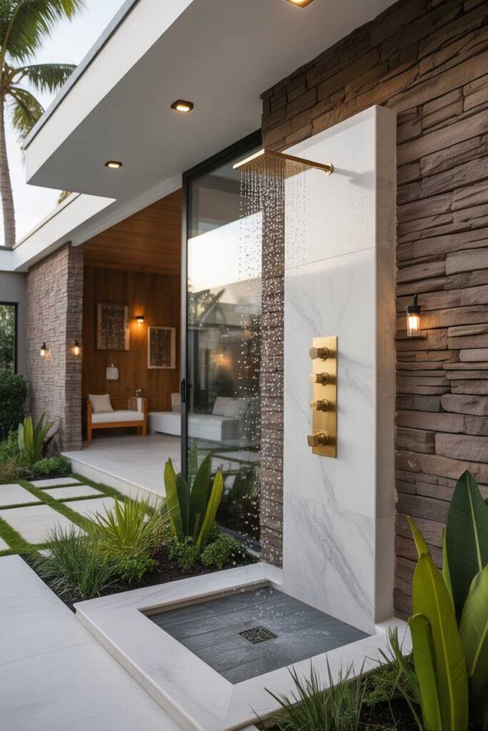 22+ Outdoor Shower Ideas for a Fresh, Modern, and Stylish Backyard Oasis 7 Luxury Outdoor Shower Ideas for High-End Homes