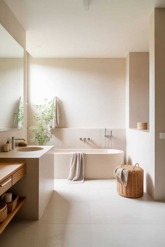 25+ Minimalist Home Decor Ideas for a Calm, Modern, and Aesthetic Home Transformation 7 Minimalist Bathroom Decor for a Fresh, Spa-Like Feeling