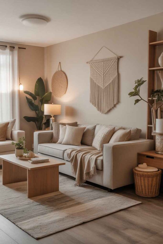 30+ Vibey Apartment Living Room Aesthetic Ideas for a Modern, Cozy, and Totally Pinterest-Worthy Space 8 Mixing Aesthetic Trends Modern, Boho, Farmhouse, and Minimalist