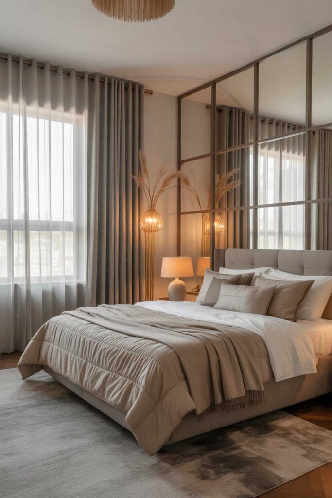 Curtain Wall Bedroom Behind Bed Stunning Ideas, Cozy Inspiration, and Budget-Friendly Ways to Transform Your Space 10 Mixing Curtain Walls with Other Bedroom Design Elements