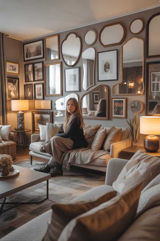 Mirror Wall Decor Living Room Ideas That Instantly Elevate Your Space 13 Mixing Mirrors with Other Wall Decor