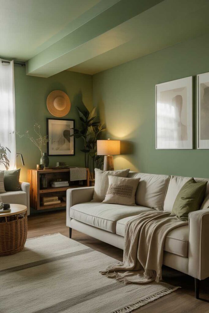 Soothing Sage Green Basement Ideas Modern, Budget-Friendly Inspiration for Calm & Cozy Spaces 12 Mixing Styles with Sage Green Basement Designs