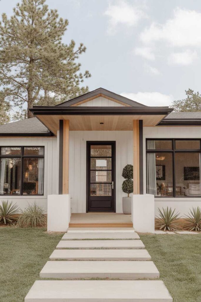 24 Modern Ranch Style Homes Exterior Ideas for Stunning Curb Appeal (Budget-Friendly Inspiration You’ll Love) 2 Modernizing the Classic Ranch Look With Clean Lines and Neutral Palettes