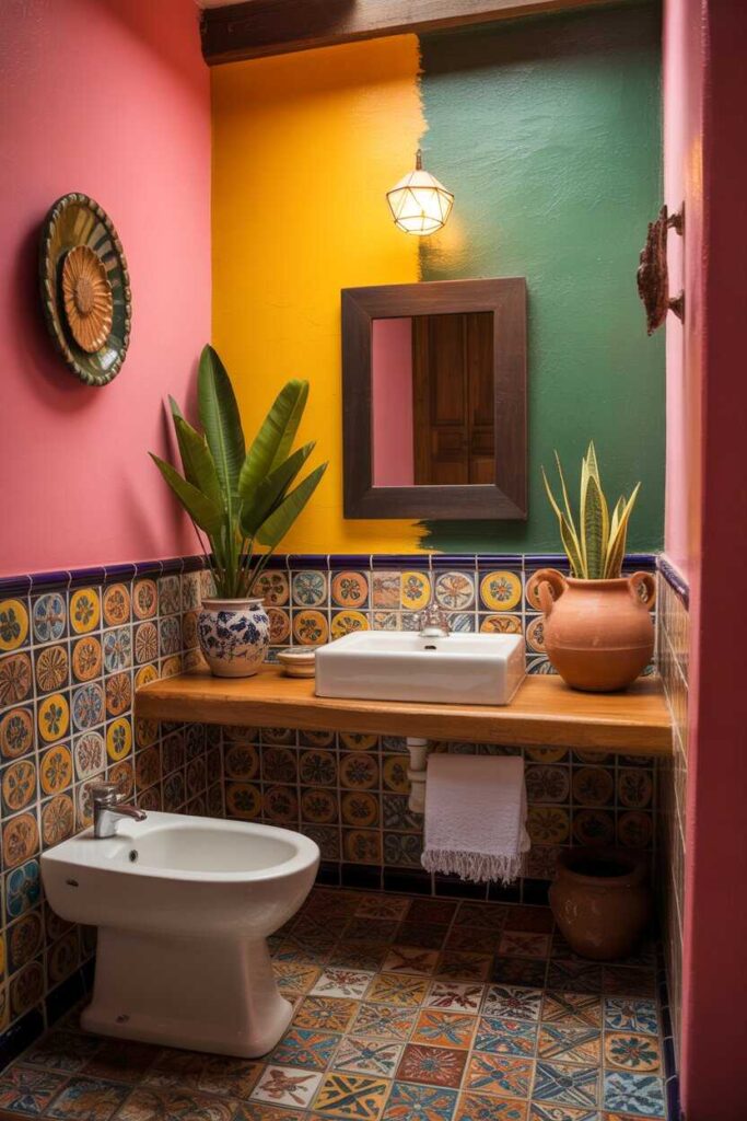 Vibrant Mexican Bathroom Ideas Bold Colors, Unique Inspiration & Budget-Friendly Style 6 Painted Walls That Add Personality