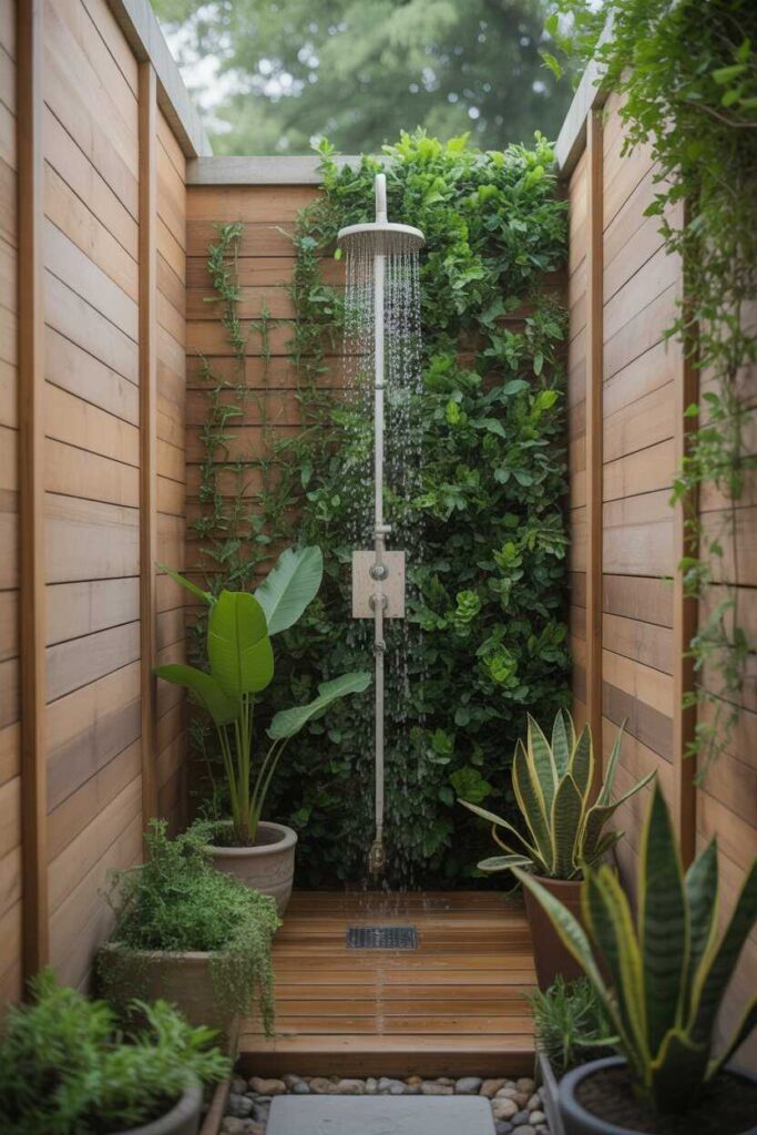 22+ Outdoor Shower Ideas for a Fresh, Modern, and Stylish Backyard Oasis 5 Privacy-Focused Outdoor Shower Ideas for Small Backyards