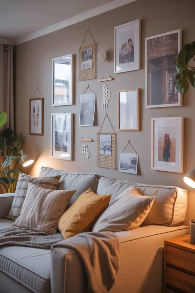 40 Unique & Modern Picture Wall Ideas to Transform Any Space Into a Cozy, Stylish Gallery 9 Renter-Friendly Picture Wall Tips